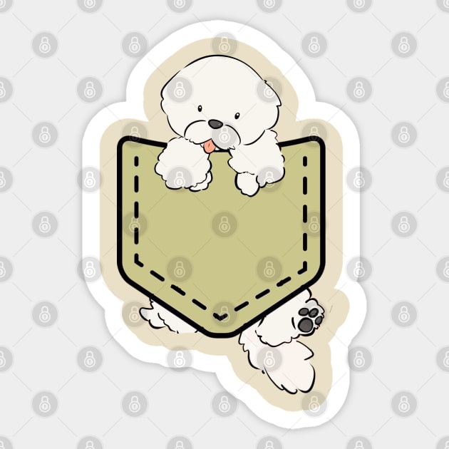 Dog in Pocket Sticker by Cheeky BB